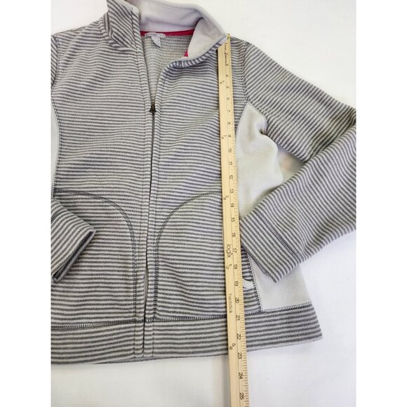 Old Navy fleece jacket womens Medium full zip pockets Gray Adults Long Sleeve - Picture 2 of 11